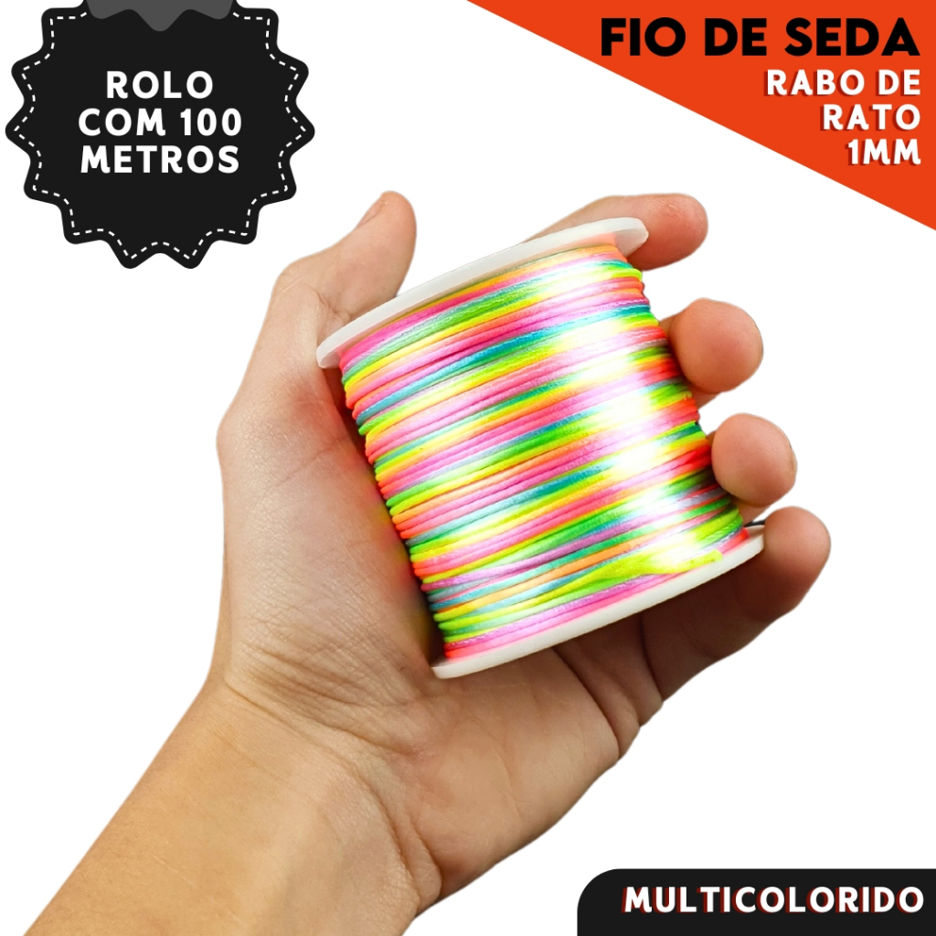 Fio De Seda Mult Leitoso - Cordão Rabo De Rato 1 Mm Rolo Com 100 Metros - Nybc em Oferta na Shopee