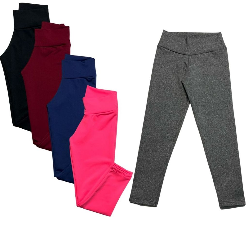 Calça Legging Suplex Moda Infantil Lisa Confortável Escolar