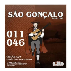Encordoamento Aço São Gonçalo 011 Leve Customizada com Bolinha para Violão IZ 0125