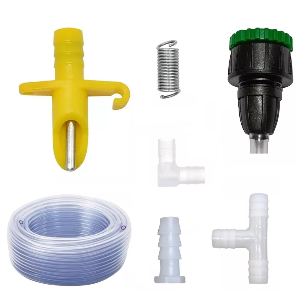 Kit 10 Bebedouros Para Coelhos Hamster Pássaros + Mangueira e Adaptador