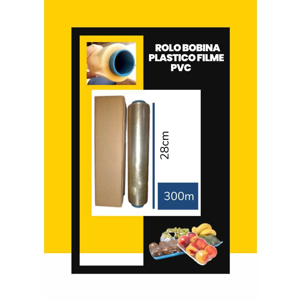 BOBINA PLASTICO FILME PVC ESTICÁVEL 280x300