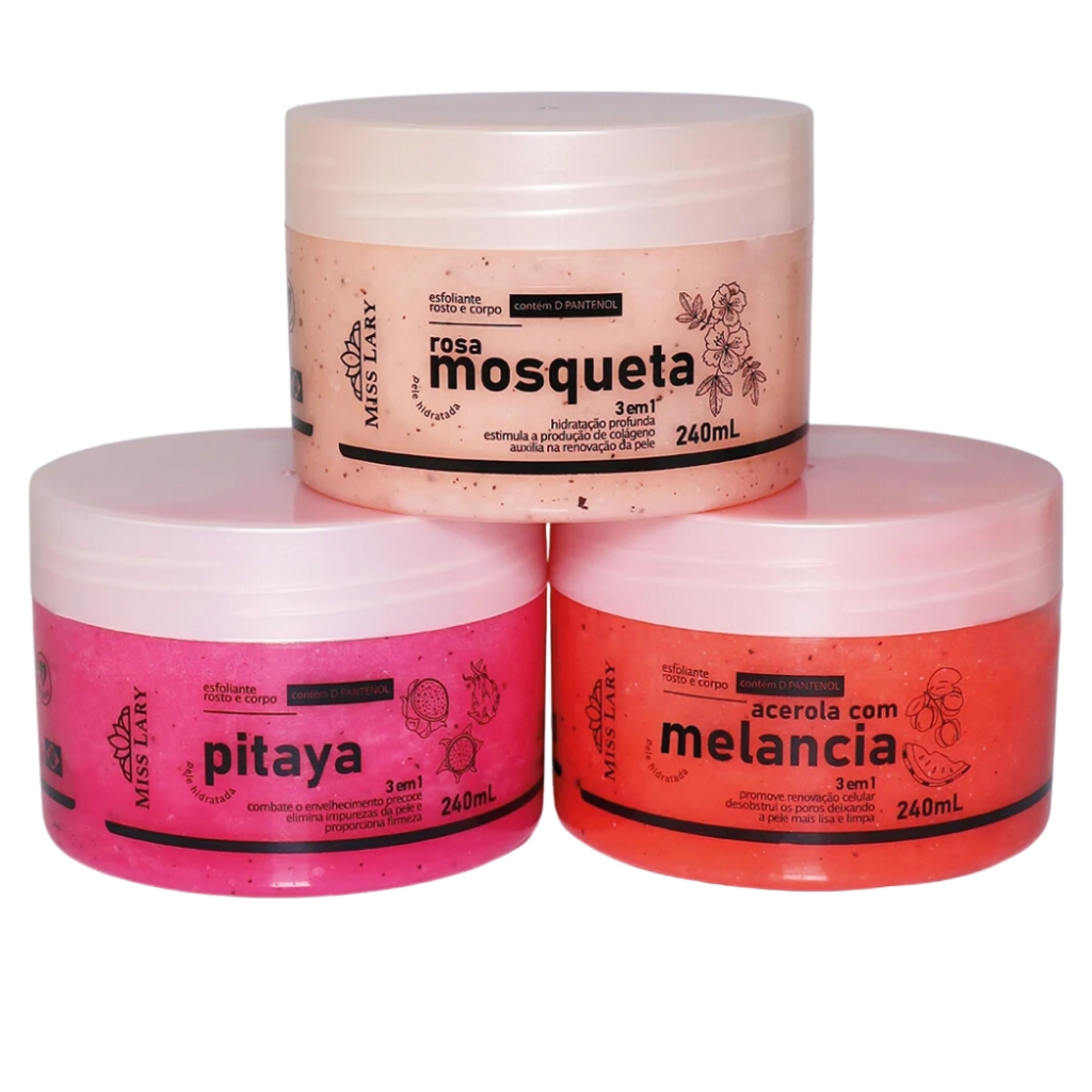 Esfoliante Corporal e Rosto 240gr e 140gr - Miss Lary em Oferta na Shopee