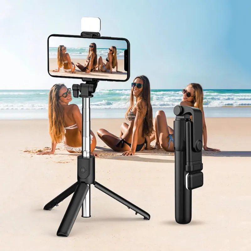 Bastão Pau de Selfie Tripé com luz LED - Ring Light Para Celular com controle