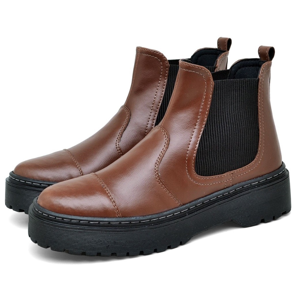 Bota Coturno Dubuy Feminino Marrom Elástico Lateral AMY Original 1508FG - Women Shoes