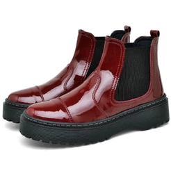 Bota Coturno Dubuy Feminino Red Cherry Cano Baixo AMY 1508FG
