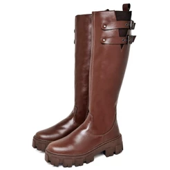Bota Cano Alto Galocha Dubuy Feminina Marrom Com Fívela ROMA Original 1814FG