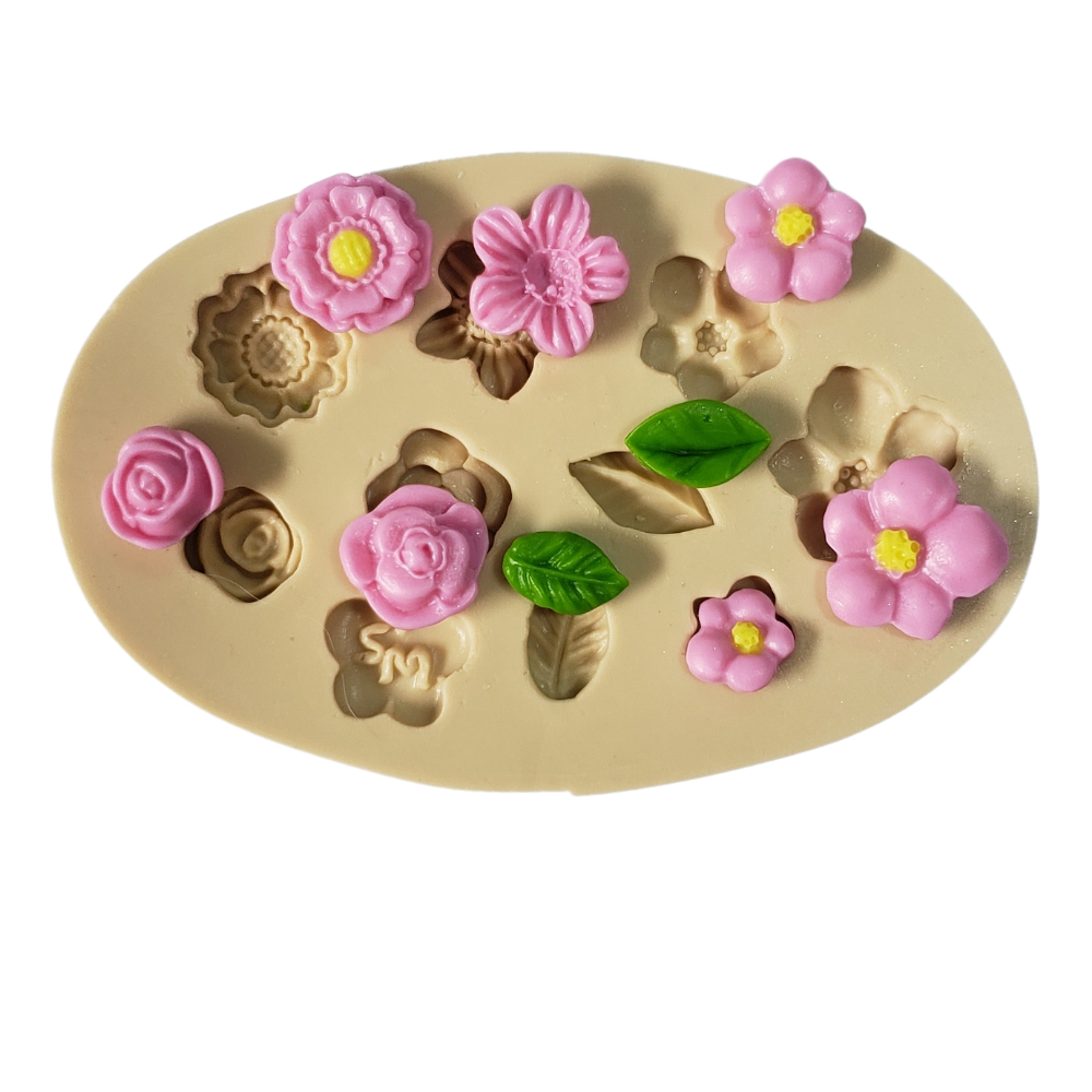 Molde de Silicone - Mini florzinhas do jardim - cod 1504