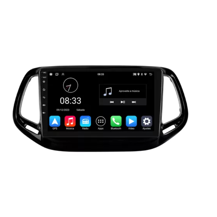 Central Multimidia para JEEP COMPASS com Kit (TELA ,CHICOTE e MOLDURA)