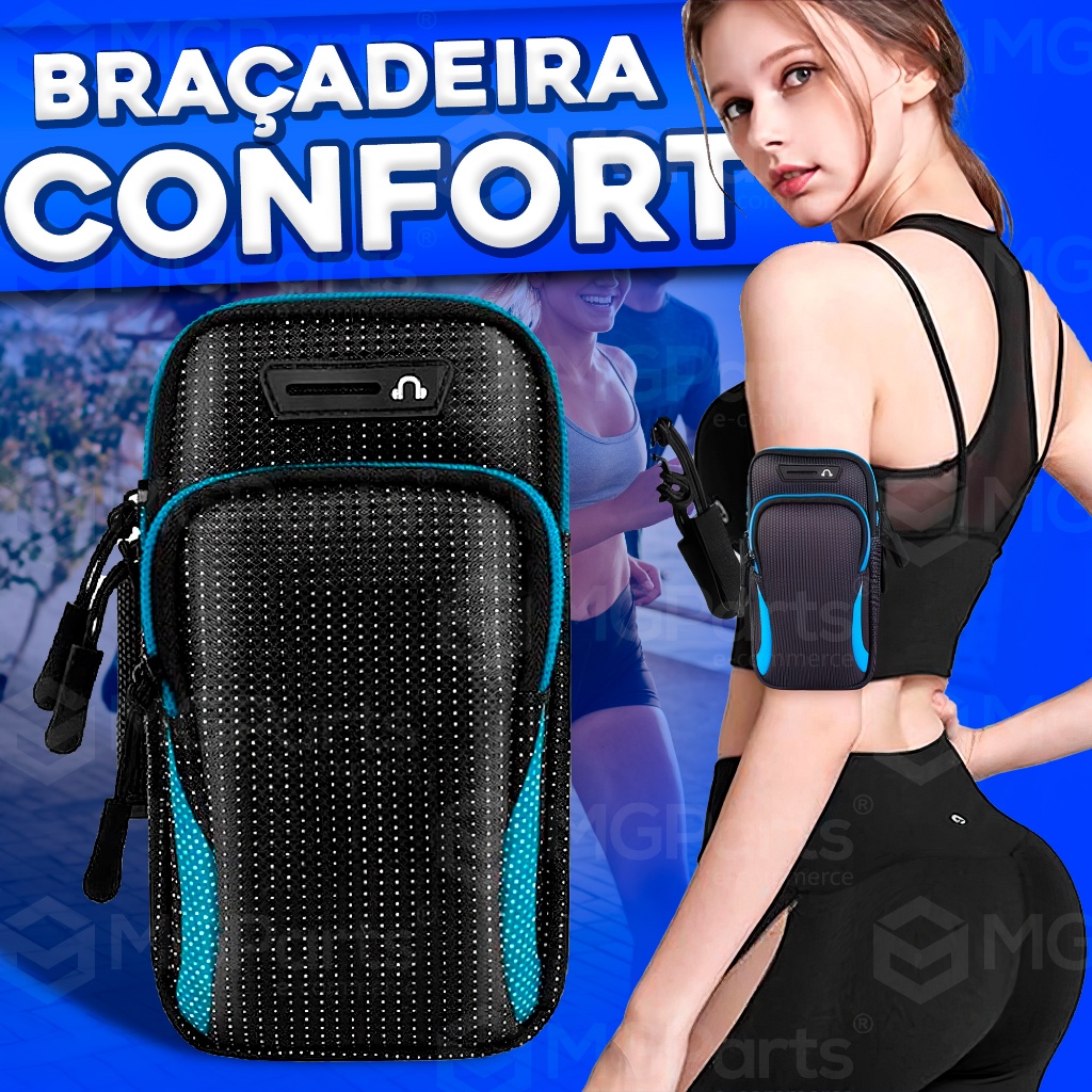 Pochete Fitness Braçadeira Bolsa de Braço Para Celular Protetor Suor Aguá Suporte Corrida Academia