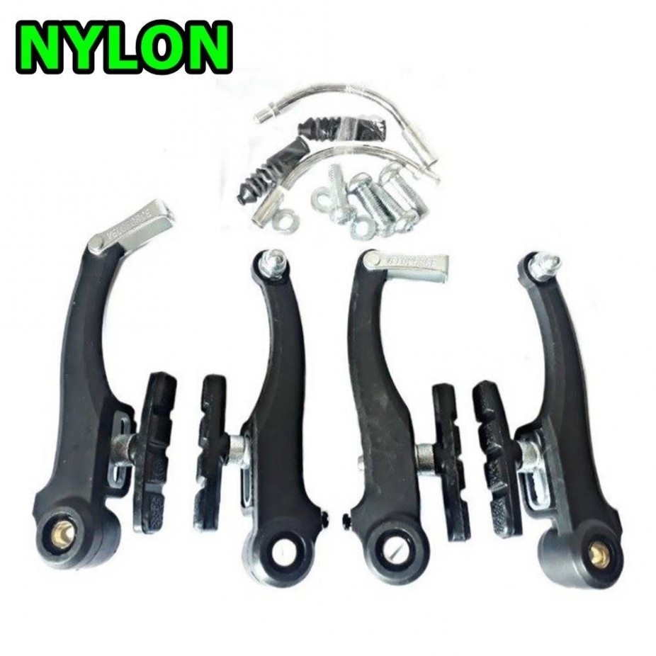 Freio Bicicleta Aro 26 20 24 VBrake Nylon C/ Borracha Orbital Preto Bike