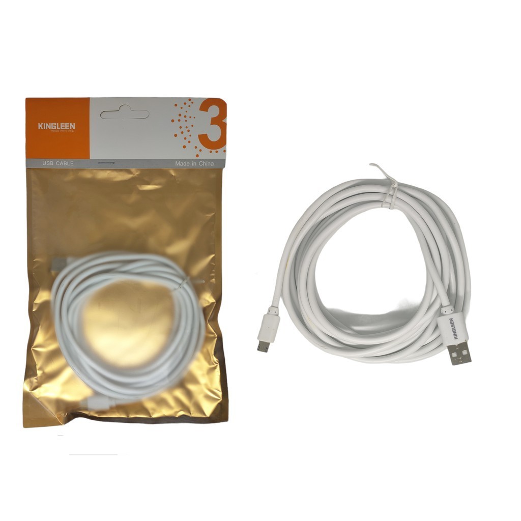 KIT 2 Cabo Usb V8 Micro USB 3 Metros Kingleen - ATACADO E VAREJO