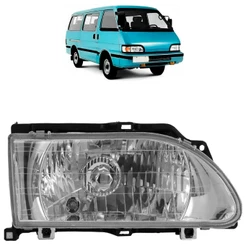 Farol Dianteiro Besta 1996 1997 1998 Máscara Cromada Foco Simples Lente Lisa Acrilico