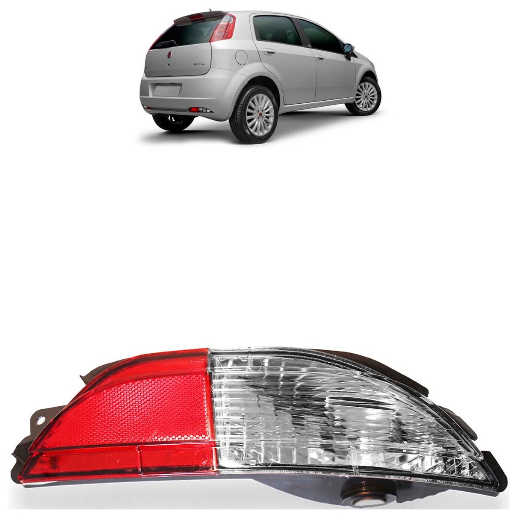 Lanterna Ré Parachoque Traseiro Punto 2008 2009 2010 2011 2012 Bicolor Lente Estriada Acrilico em Oferta na Shopee