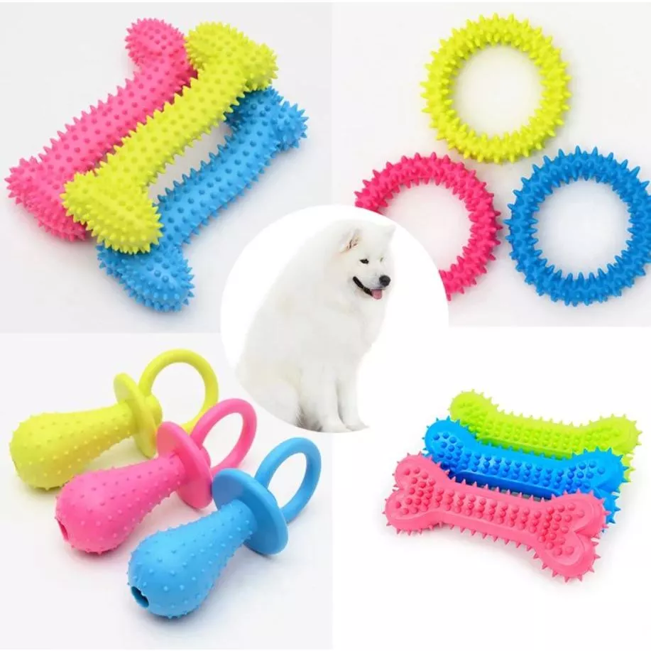 Kit 4 Brinquedos Para Pet Mordedor Divertido Colorido Cachorro Pequeno/Médio Porte LR-0228/LR-0350