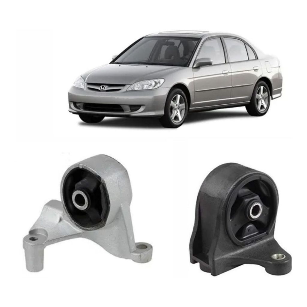 Kit Coxim Calço Motor Direito e Frontal Civic Manual 1.7 Lxl Lx Ex 2001 2002 2003 2004 2005