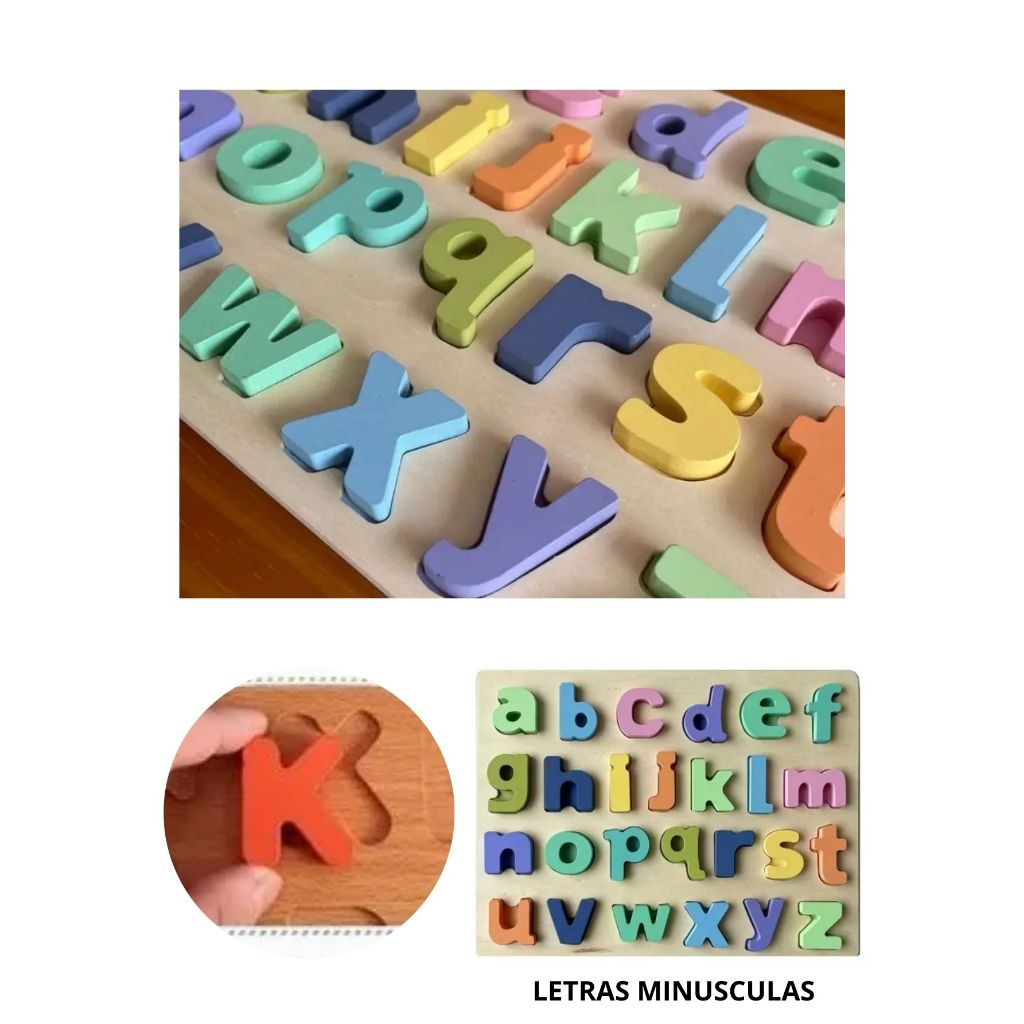 Quebra-Cabeça de Encaixe - Alfabeto Divertido Minúsculo Infantil Letras Minusculas Colors Candy em Oferta na Shopee
