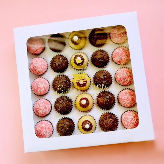 Kit 5~20 Caixas 25 Docinhos - Brigadeiro - Confeitaria - OFF em Oferta na Shopee