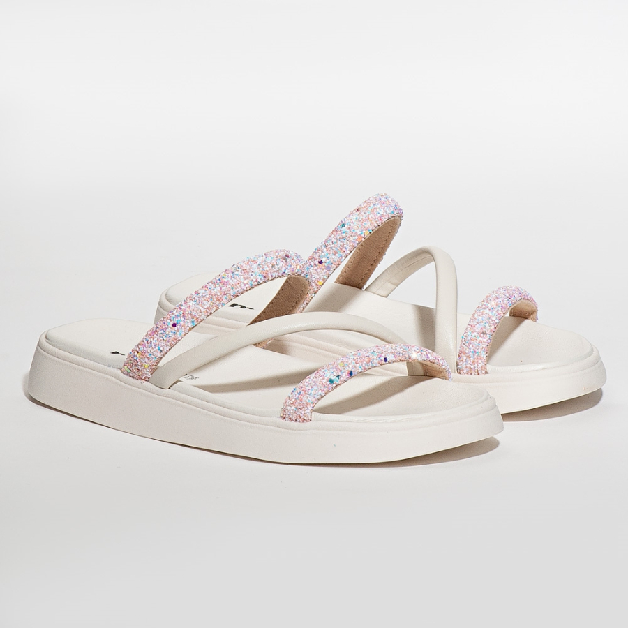 Papete Sandália Feminina Moleca Original Confortável Lançamento Glitter
