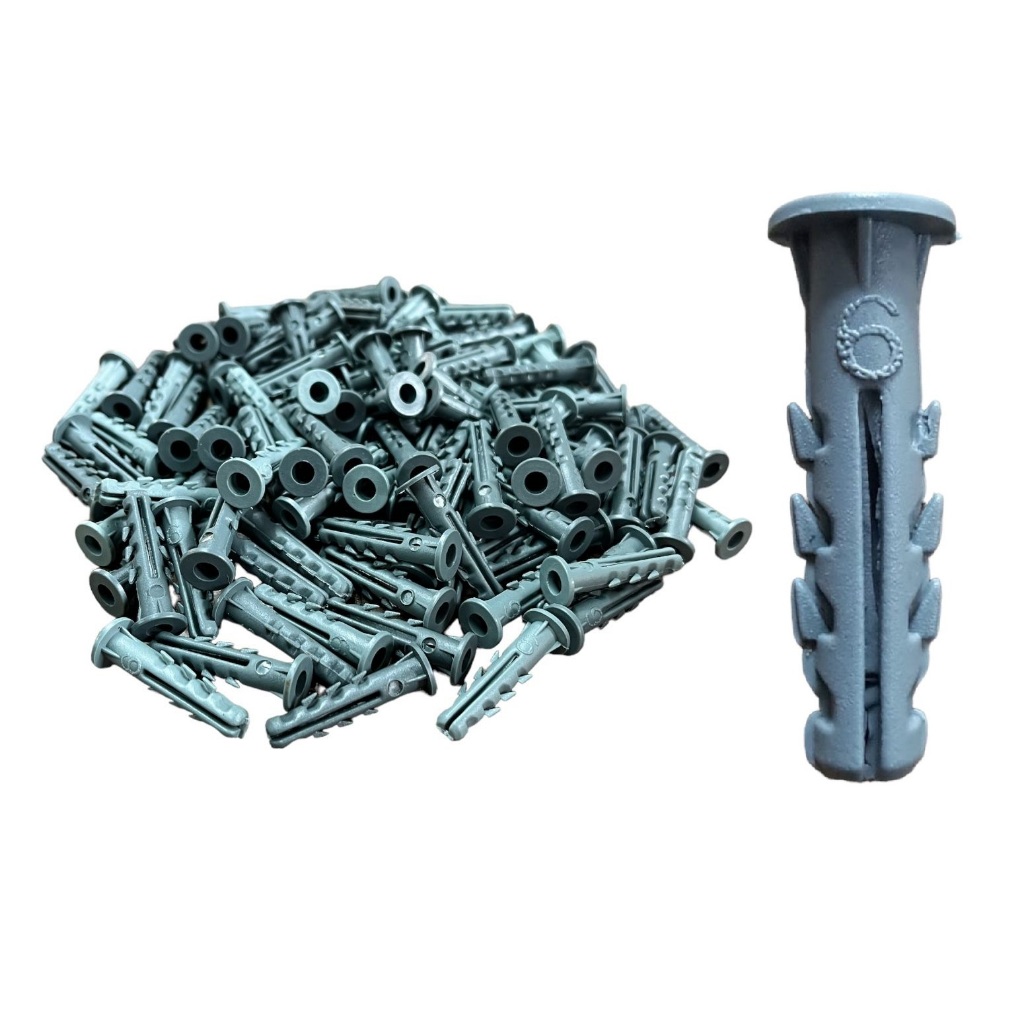 Bucha 6 mm Com Aba de Polietileno (PEAD) Bucha Plástica N 6 Tradicional UB Com Anel em Oferta na Shopee