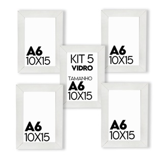 5 Porta Retrato Molduras Para Fotos 10X15 A6 Com Vidro em Oferta na Shopee