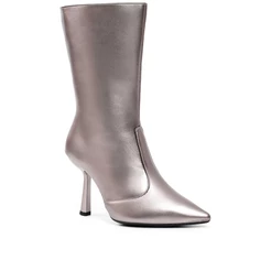 Bota Feminina Lumiss Salto Bico Fino Cano Médio Confortável