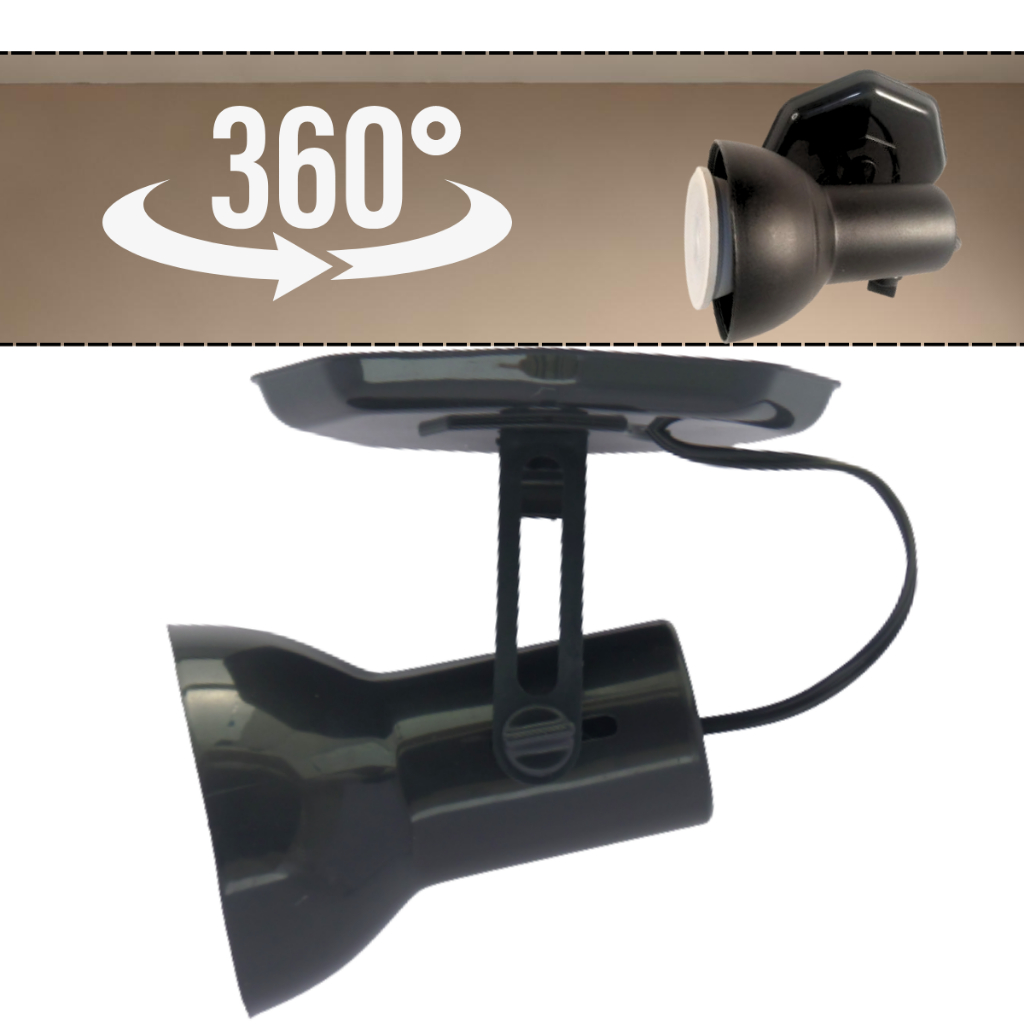 Lustre Luminária Copo Direcionável E27 luz Preto Teto Decoração Minimalista
