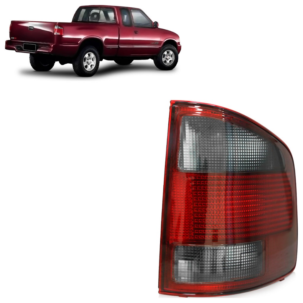 Lanterna Traseira S10 1996 1997 1998 1999 2000 Bicolor Fumê Lente Lisa Acrilico em Oferta na Shopee