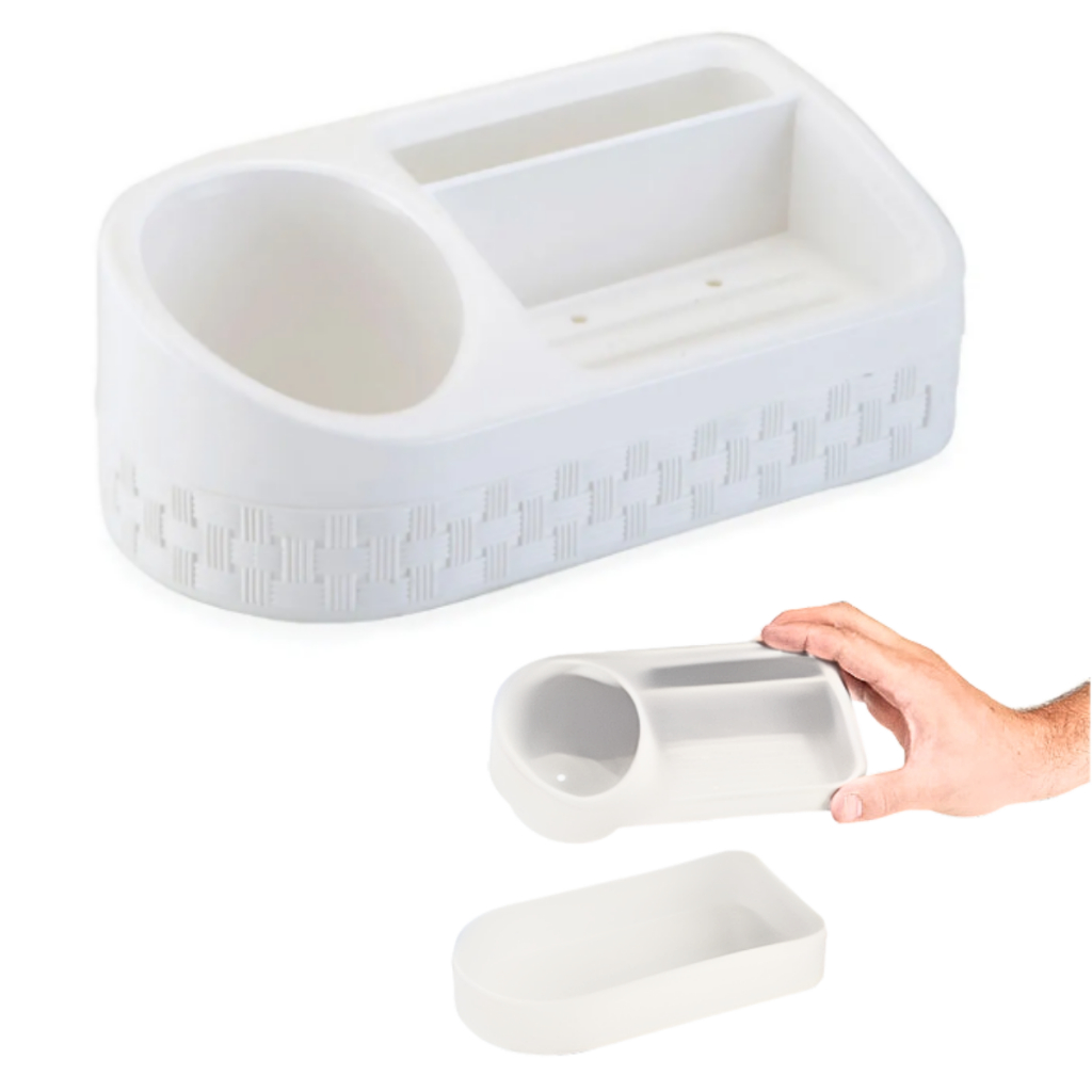 Porta Detergente Sabão Esponja Plástico Rattan C/base Nitron em Oferta na Shopee