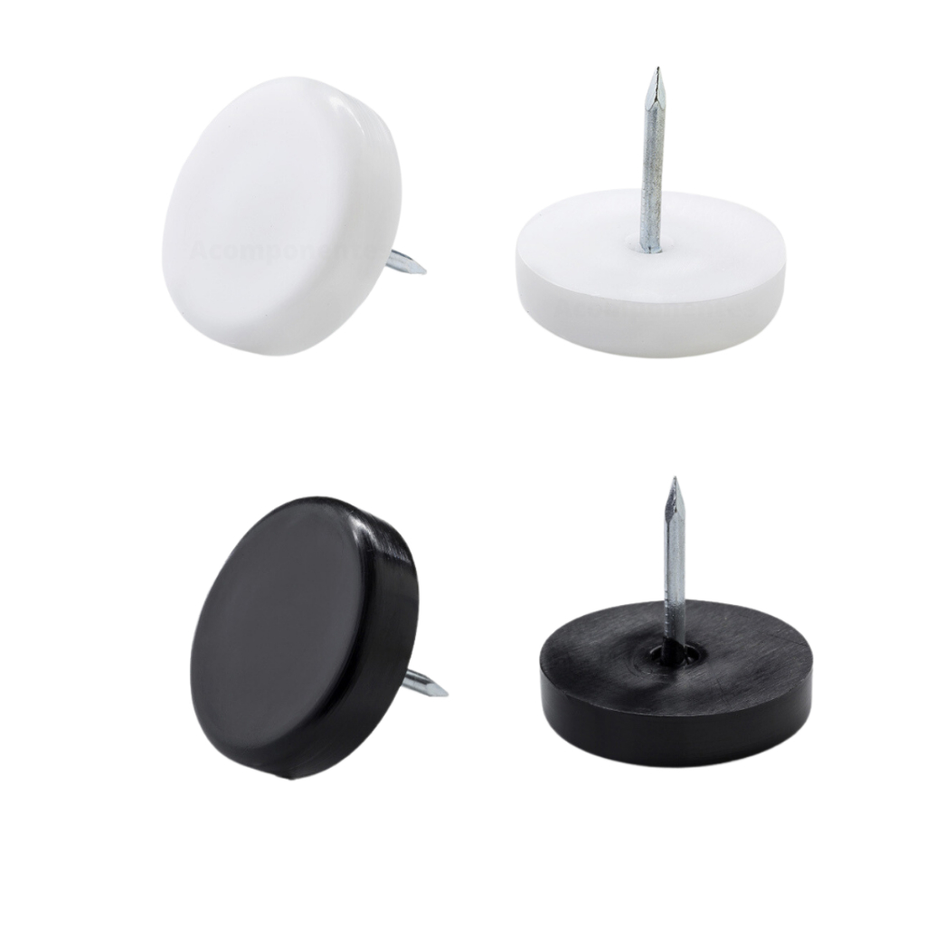 260 Und - Sapata Prego Deslizante Preta ou Branco 20mm Plástica