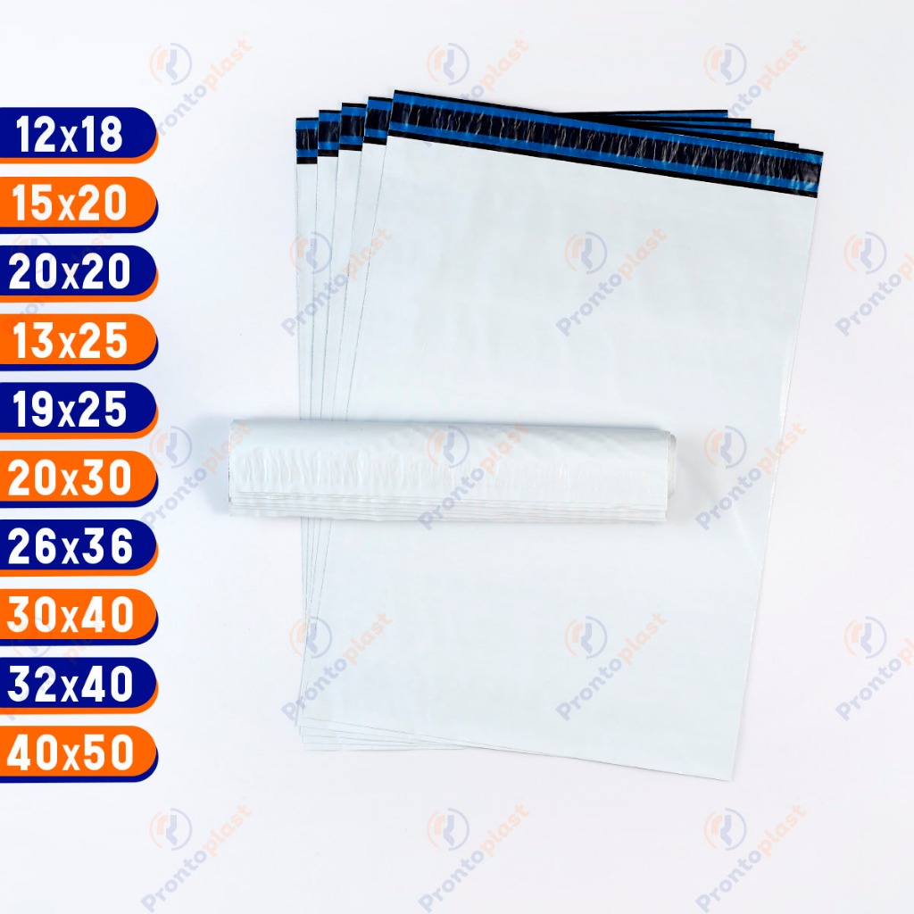 Kit 200 Envelope de Segurança Branco Coex Premium Inviolável Saco Envio-Vários Tamanhos - 40x50 e 50x60 são 100 unid.