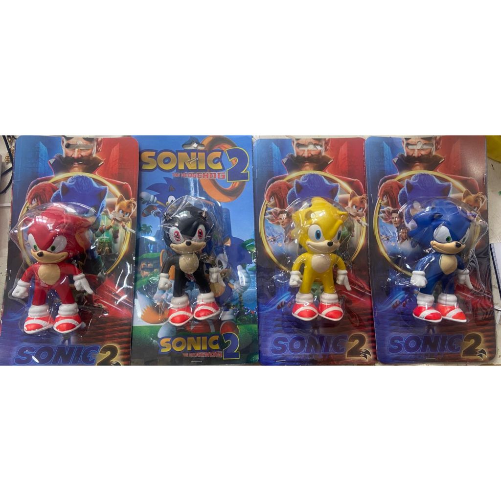Kit com 4 Bonecos Articulados Sonic em Oferta na Shopee