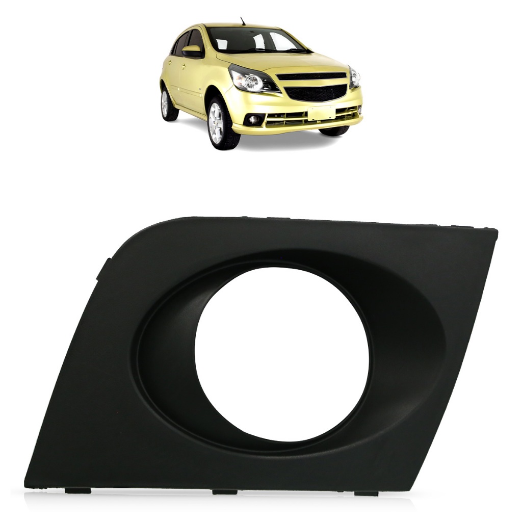 Moldura Grade Milha Agile 2009 2010 2011 2012 Preto Com Furo - Spare Parts and Accessories for Vehicles