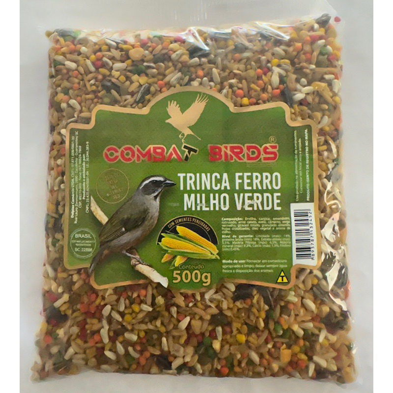 Ração Trinca Ferro Mistura Milho Verde 2x 500g 1KG Peneirada de Alta qualidade