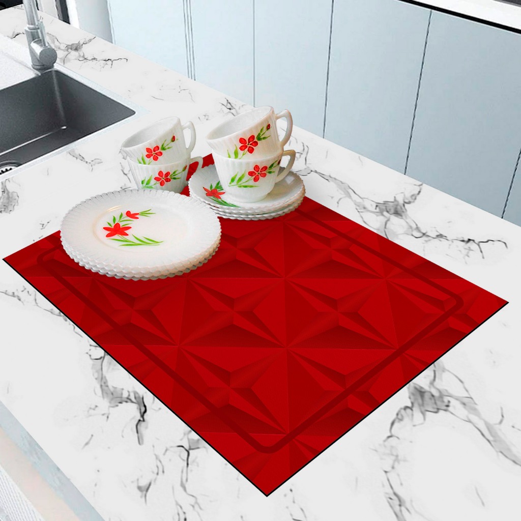 Tapete Escorredor de Louça Pia Absorve Água Aparador de Copos