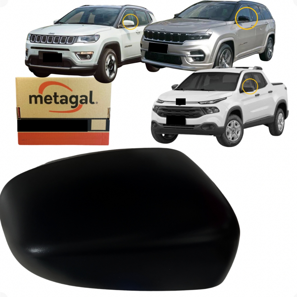 Capa Retrovisor Jeep Compass Commander Toro Esquerdo Motorista 2016 2017 2018 2019