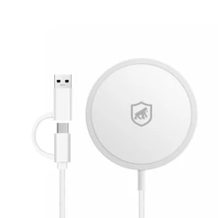 Carregador por indução magnético Gshield wireless sem fio Tipo C 15W MagSafe Branco