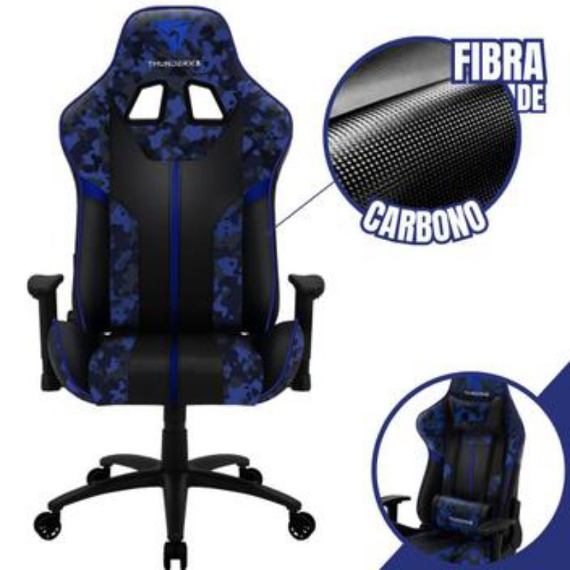 Cadeira Gamer escritório BC3 Camo Admiral Azul THUNDERX3