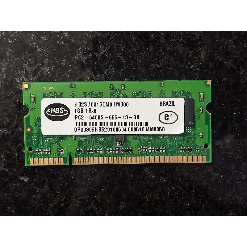 Memória RAM DDR2 1GB 666Mhz Notebook