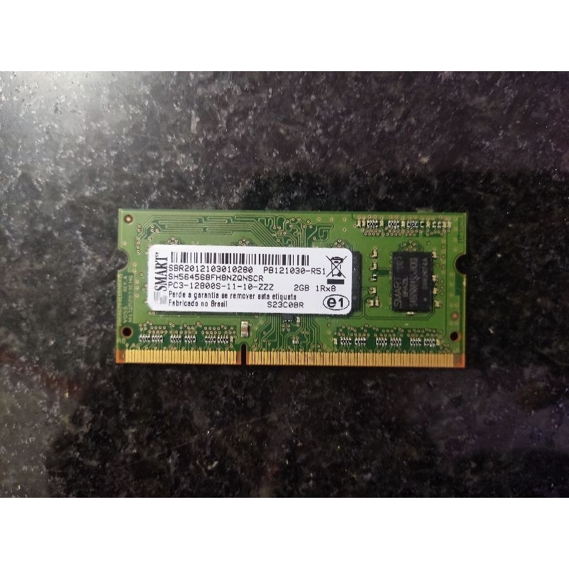 Memória RAM DDR3 2GB 1600Mhz Notebook