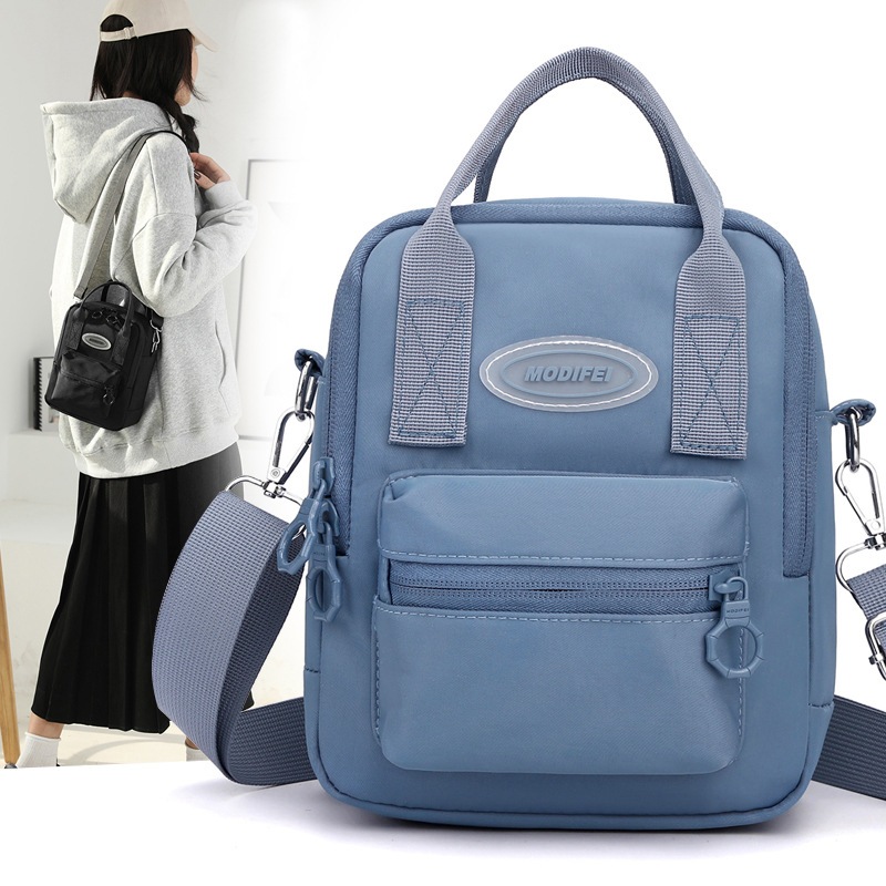 Bolsa Transversal Tiracolo de Nylon Impermeável Mochila Pequena Ombro Mão Múltiplos Bolsos ref: M001 em Oferta na Shopee