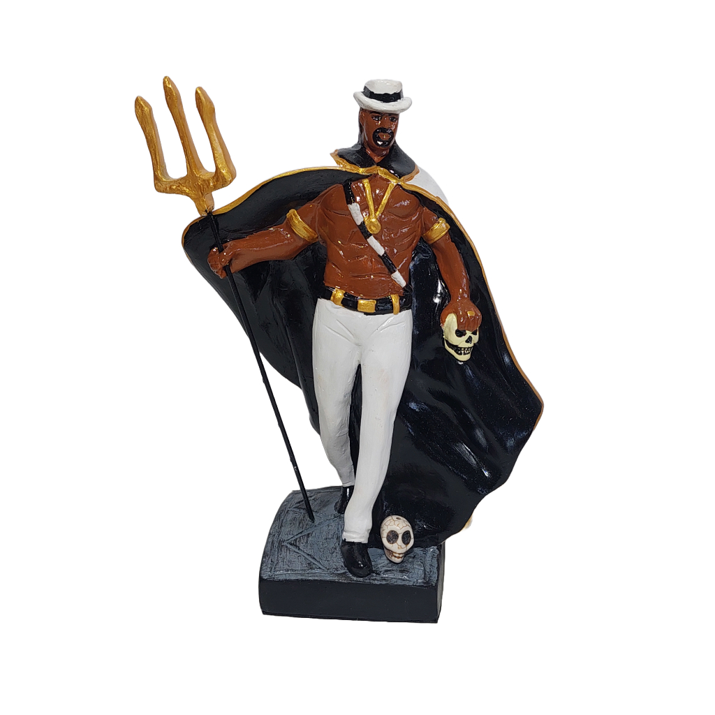 Exu Sem Nome escultura Exu Caveira Lúcifer Com Tridente Capa Das Almas