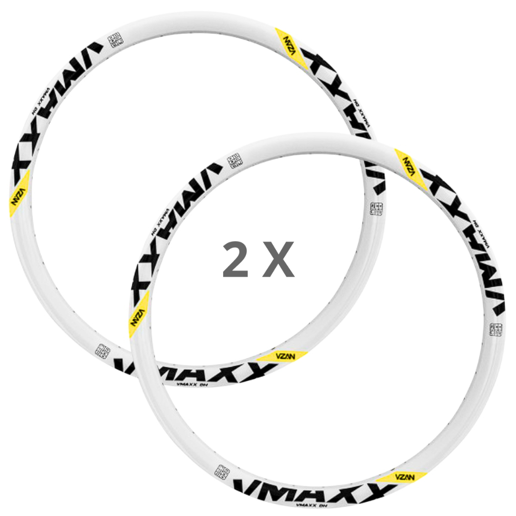 Par Aro 26 Roda Vzan Vmaxx DH 36F Branco P/ Freio A Disco Bike Downhill e Freeride