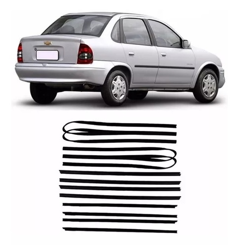 Kit Borracha Canaletas Pestanas Internas e Externas 4 Portas Corsa E Classic em Oferta na Shopee