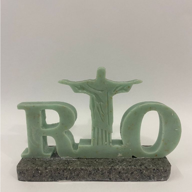 MOLDURA RIO COM CRISTO REDENTOR-em resina e granito