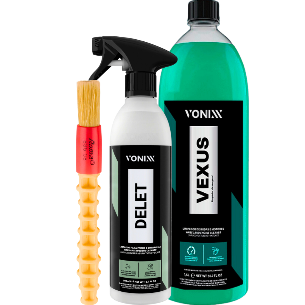 Kit Vexus 1,5L Vonixx Limpador Rodas Motor Delet Pincel - Spare Parts and Accessories for Vehicles