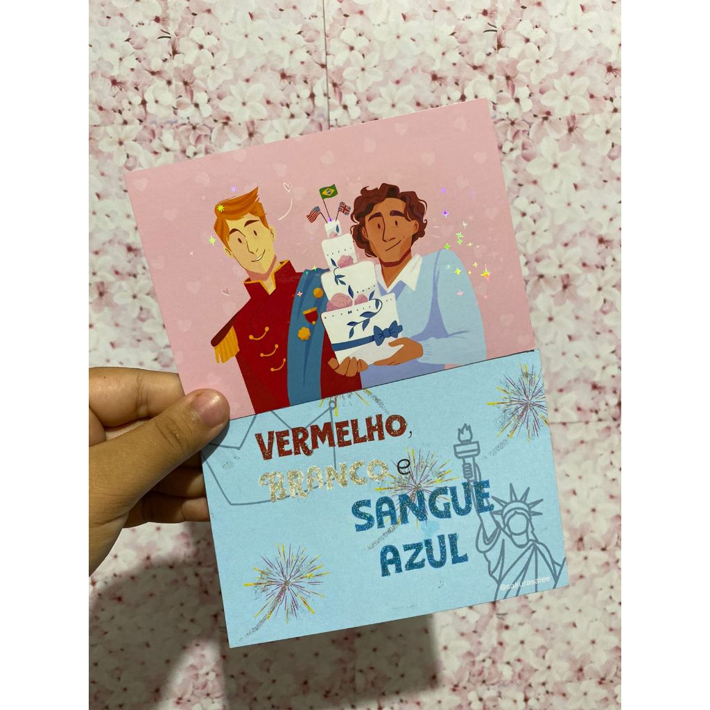 Cartão postal livro Vermelho, branco e sangue azul