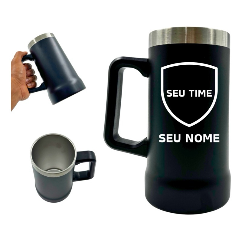 Caneca Térmica 700ml Personalizada Nome Inox Time Empresa em Oferta na Shopee