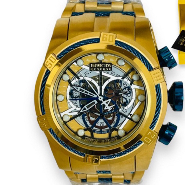 Relógio Invicta 13757 Bolt Zeus Skeleton Masculino Dourado Luxo