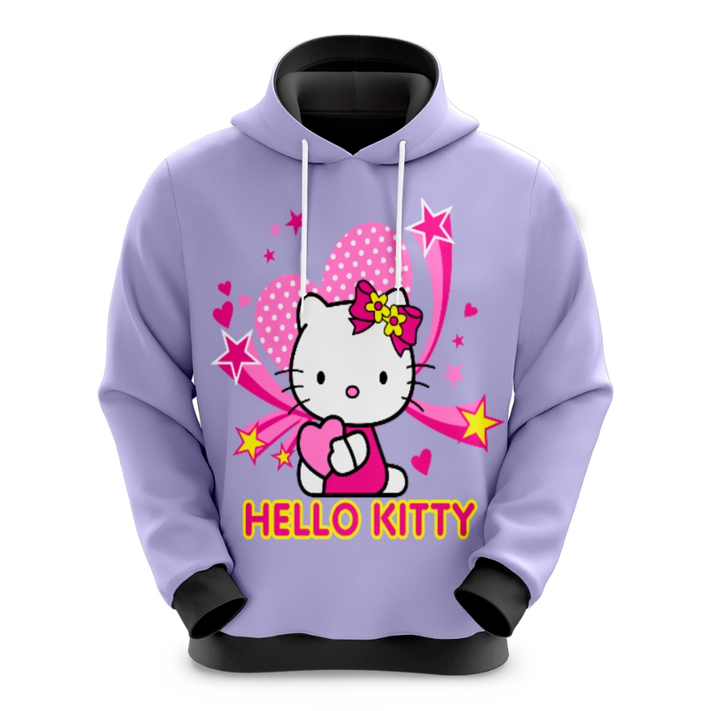 Blusa de Moletom Sublimado Infantil Hello Kitty Novidade
