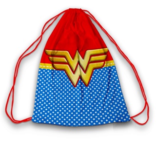Mochilinha Saco Mulher Maravilha Festa de Aniversário Infantil Heróis Envio Rápido 19x28 em Oferta na Shopee